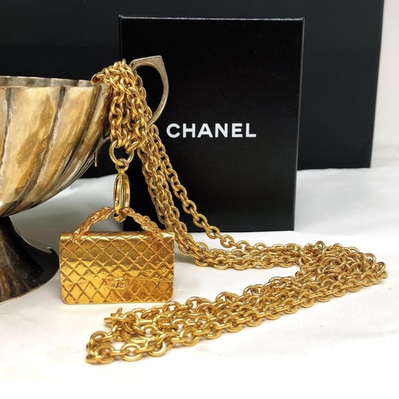 Vintage Chanel Double Strand Purse Necklace - Picture 2 of 8